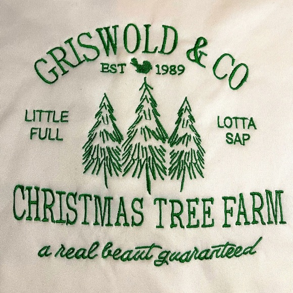 SHEIN 🌲CHRISTMAS🌲TREE FARM WHITE CREW NECK SWEATSHIRT SZ MED EUC - Picture 11 of 11